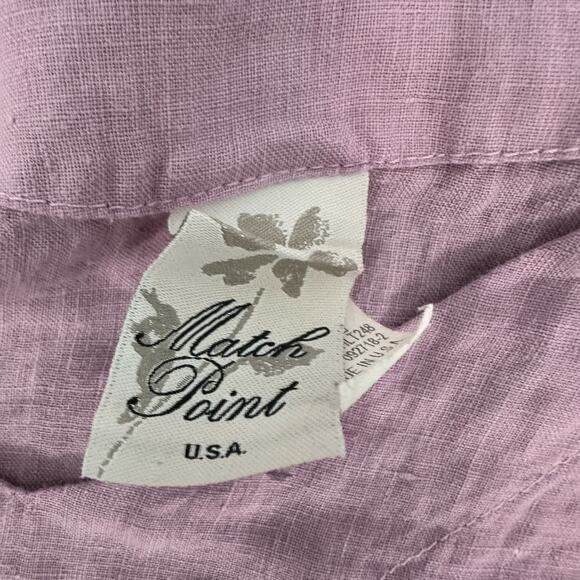 Match Point Linen Tunic Women’s Medium Lagenlook Artsy Mauve USA Vintage - Picture 5 of 9